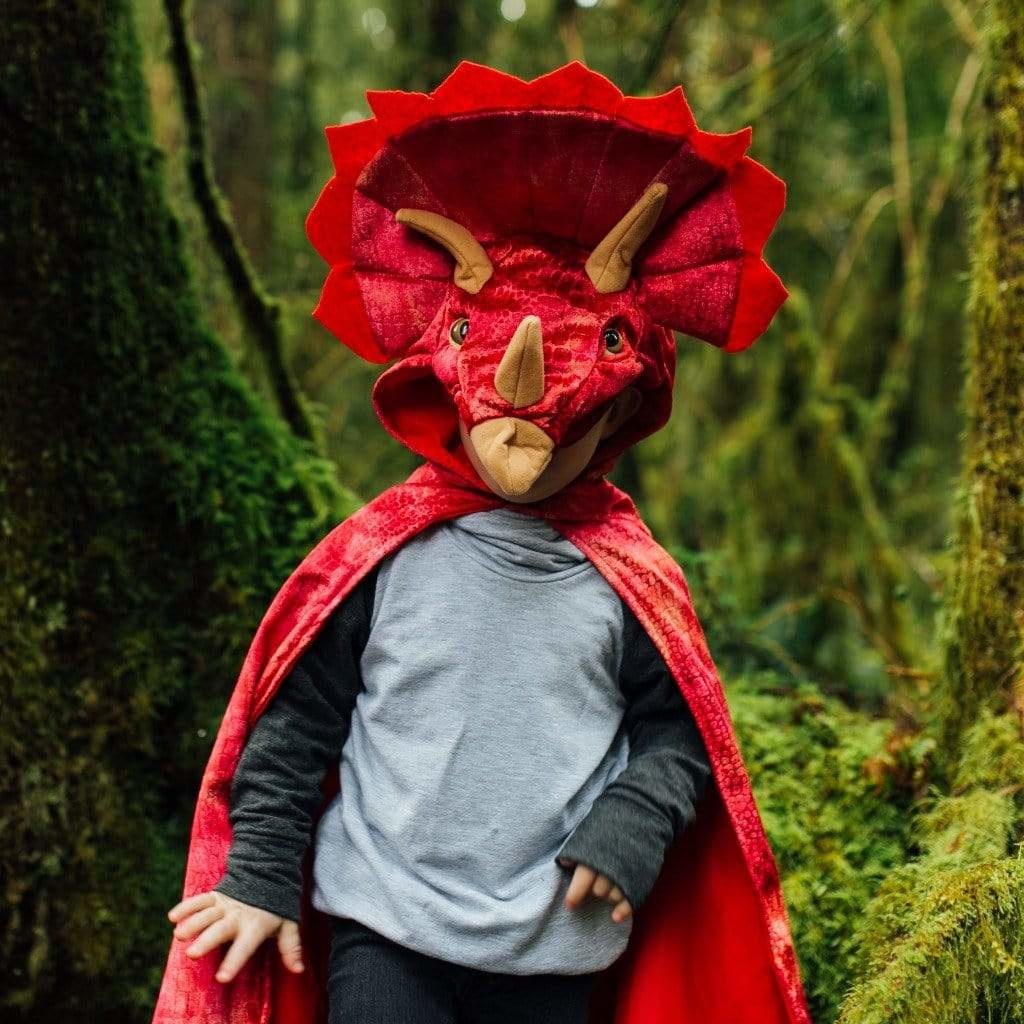 Verkleedcape Triceratops rood The Great Pretenders