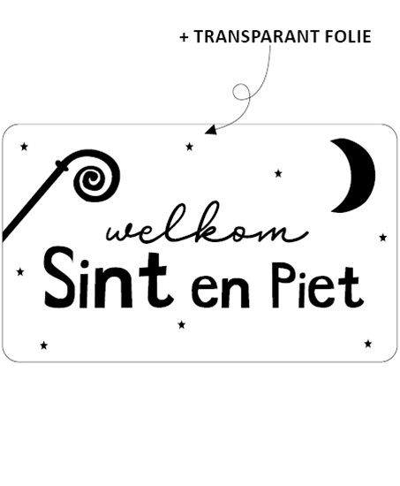 Raamsticker Sinterklaas zwart