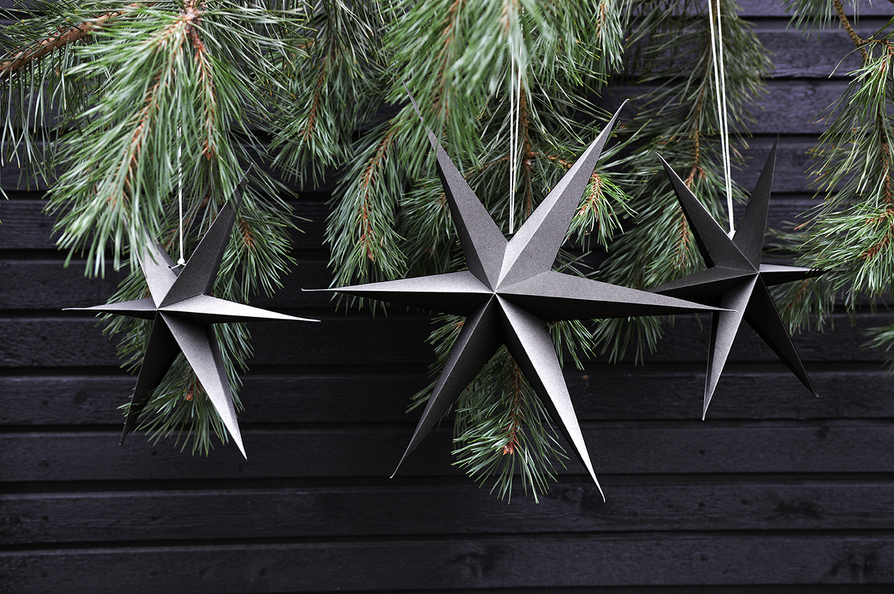 Kerst ster grijs (2st) Delight Department