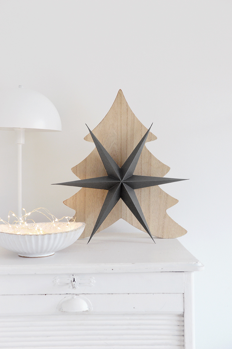 Kerst ster grijs (2st) Delight Department