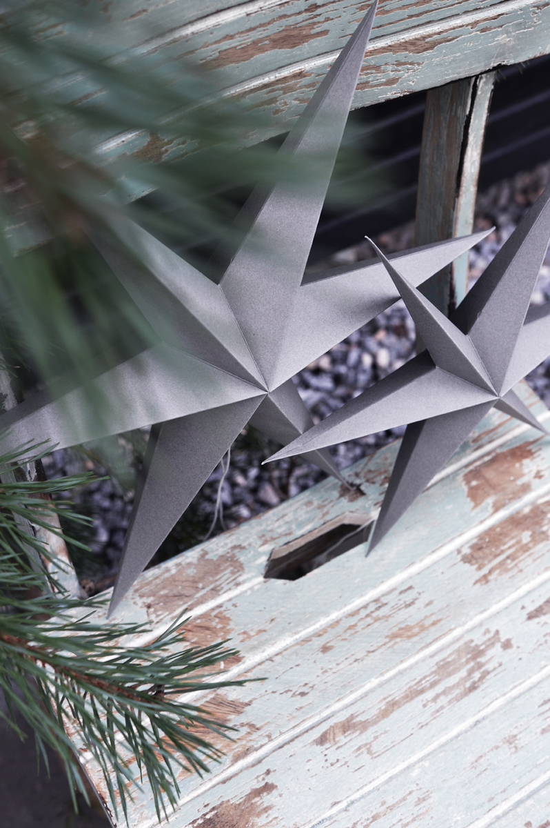 Kerst ster grijs (2st) Delight Department