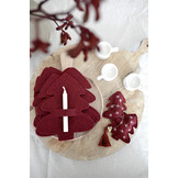 Servethouder vilt cranberry red Delight Department