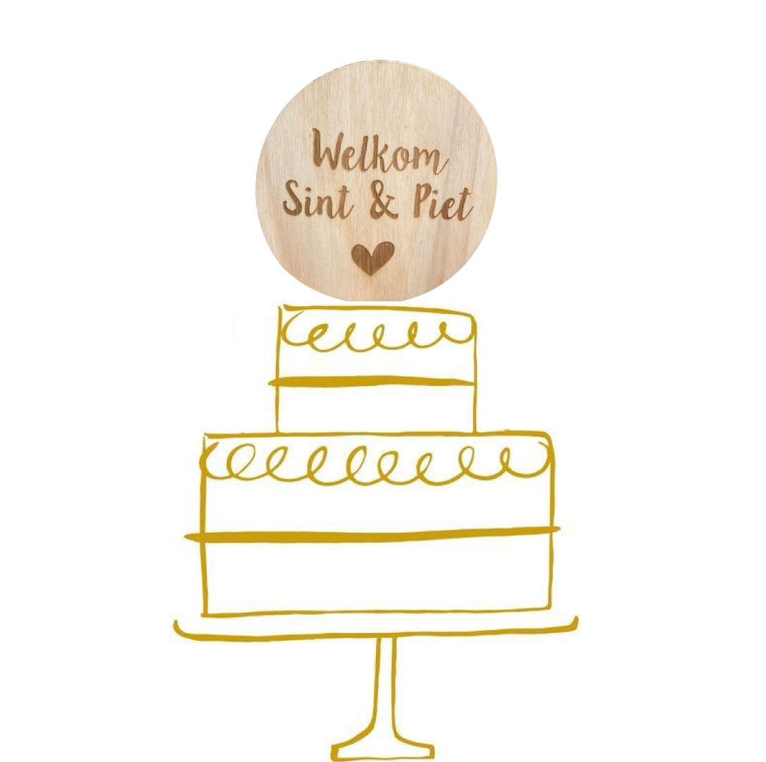 Sinterklaas taarttopper - Welkom Sint & Piet