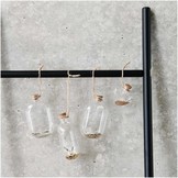 Kersthanger glazen hart met gouden glitters