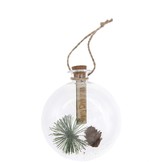 Kersthanger glas met dennentak en dennenappel