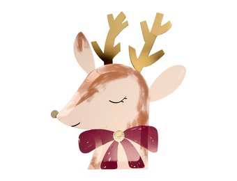 Rendierbordjes met strik (8st) Meri Meri