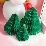 Kerstboom honeycomb set groen (3st) Hootyballoo