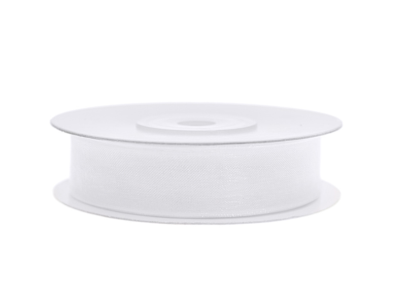 Chiffon lint wit op rol (25m)