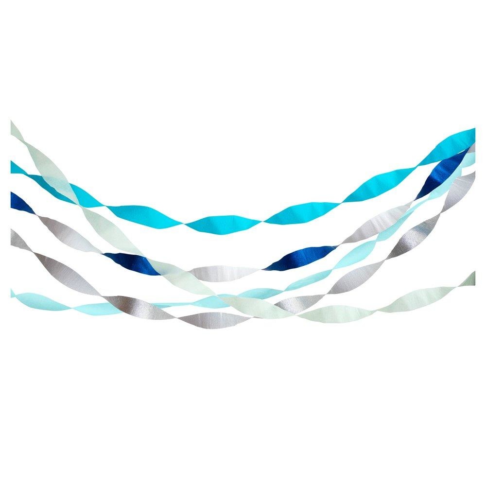 Streamers blauw mix (5st) Meri Meri
