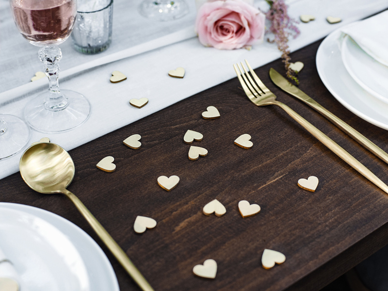 Confetti houten hartjes (50st)