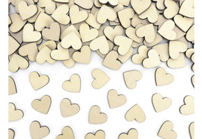 Confetti houten hartjes (50st)