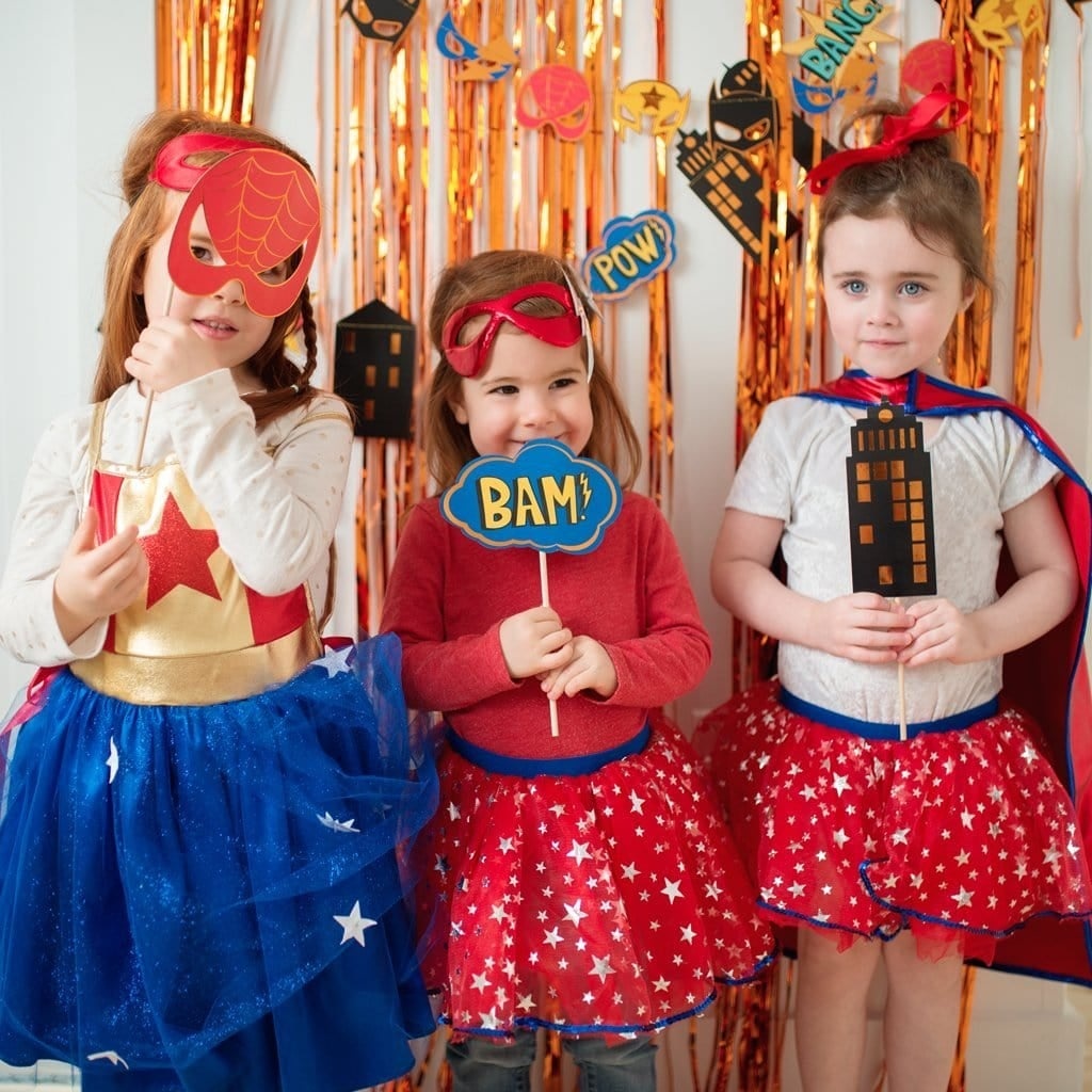 Super Hero photobooth props (8st) The Great Pretenders