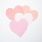 Pink  heart servetten klein (20st) Meri Meri