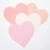 Pink  heart servetten groot (20st) Meri Meri