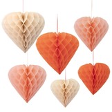 Honeycomb Hearts decoratie set (6st) Meri Meri