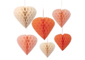 Honeycomb Hearts decoratie set (6st) Meri Meri