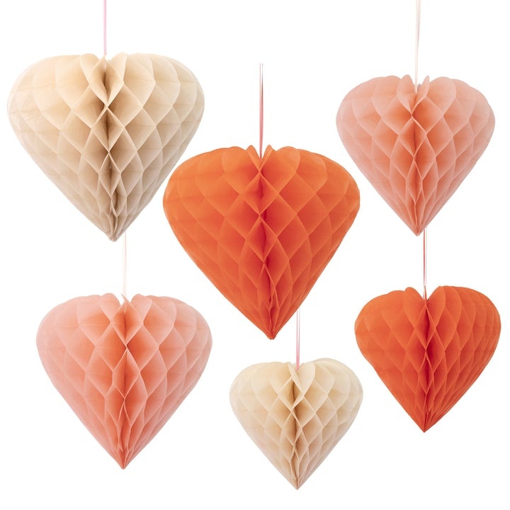 Honeycomb Hearts decoratie set (6st) Meri Meri