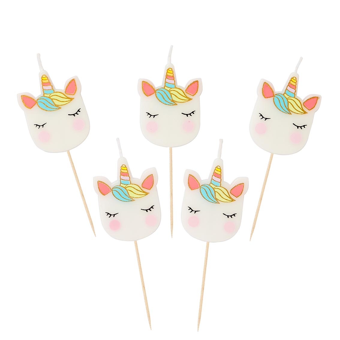 Unicorn kaarsjes (5st) Talking Tables