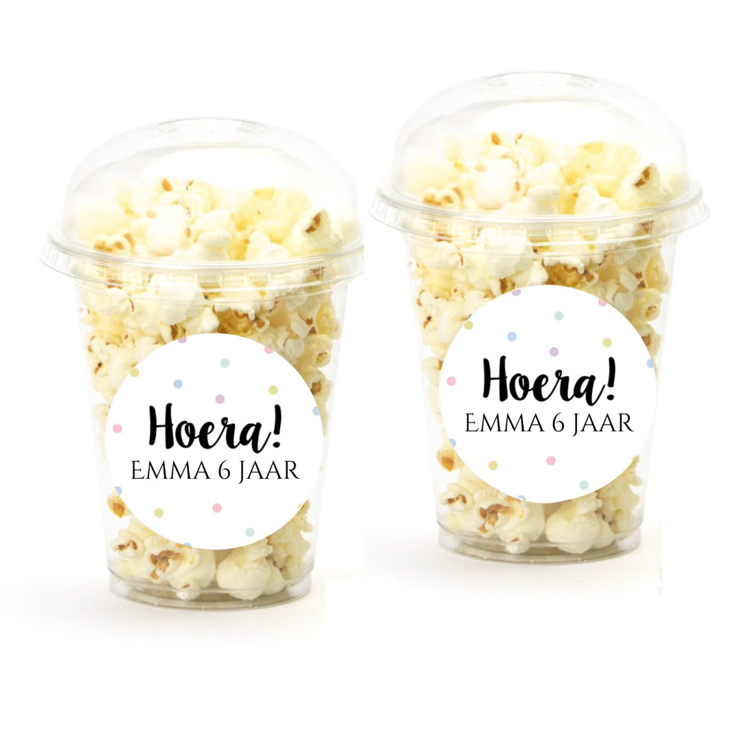 Schooltraktatie bekers groot pastel dots(5st)