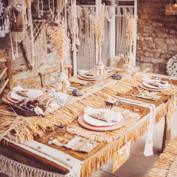 Placemats rechthoekig raffia