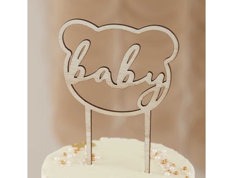 Taarttopper hout baby beer Ginger Ray