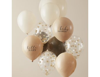 Ballonnen babyshower bruin (11st) Ginger Ray