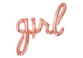 Folieballon script girl roségoud (77cm)