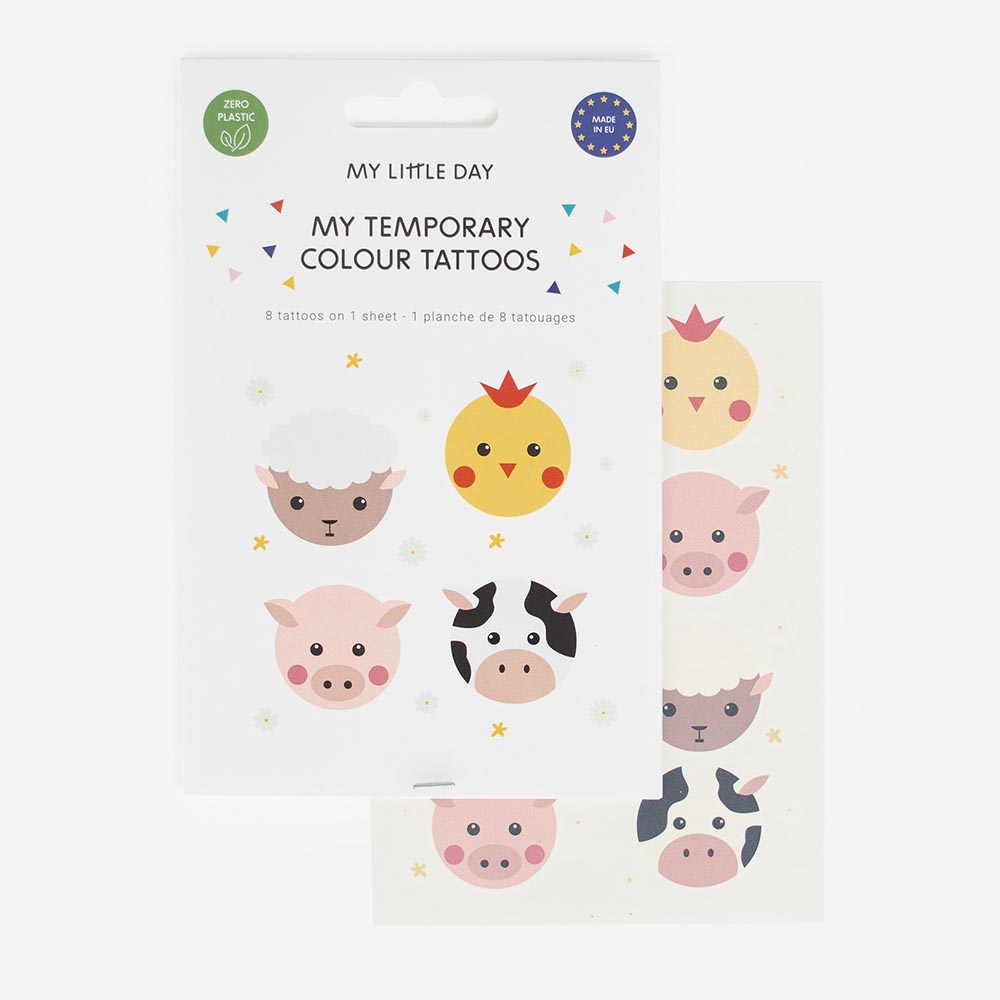 Plaktatoeages mini farm animals My Little Day