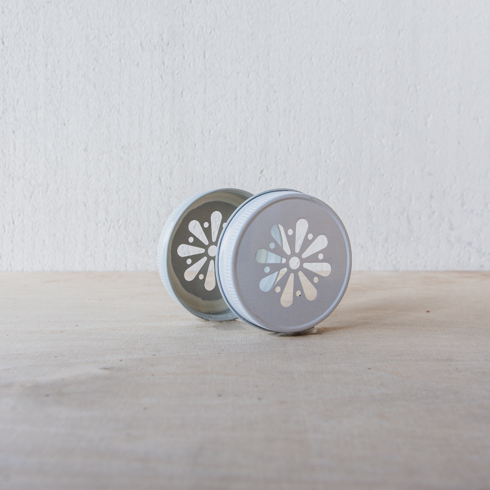 Mason Jar margriet deksel wit