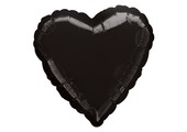 Folieballon hart zwart (45cm)