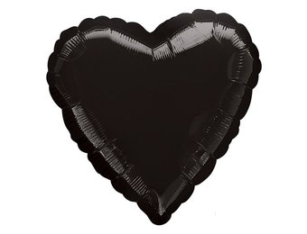 Folieballon hart zwart (45cm)