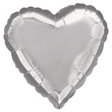 Folieballon hart zilver (45cm)