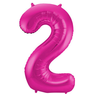 Folieballon cijfer 2 fuchsia (86 cm)