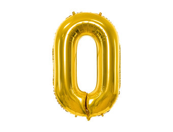 Cijferballon 0 goud (86 cm)