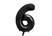 Folieballon cijfer 6 zwart (86cm)