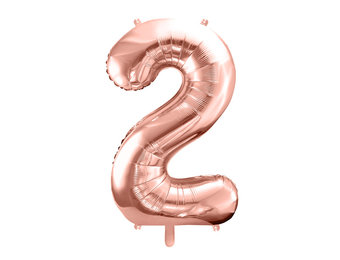 Folie cijferballon 2 roségoud (86 cm)