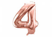 Folie cijferballon 4 roségoud (86 cm)