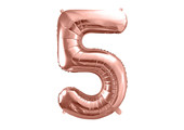 Folie cijferballon 5 roségoud (86 cm)