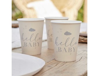 Bekers Hello Baby Eco (8st) Ginger Ray