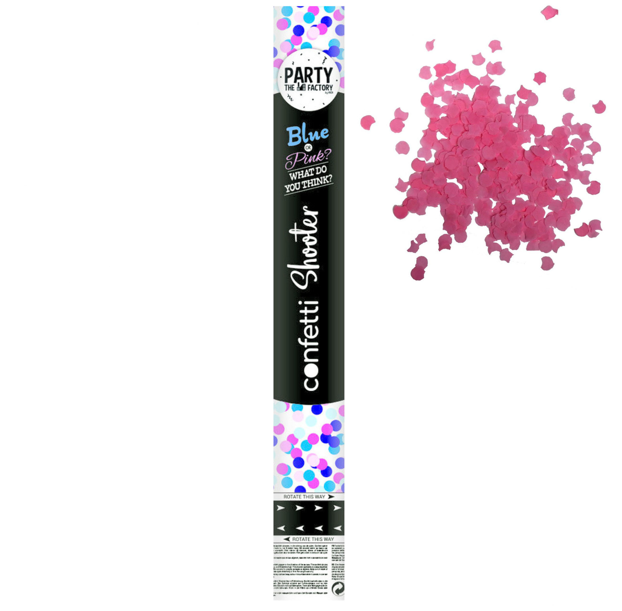 Gender reveal confettikanon roze