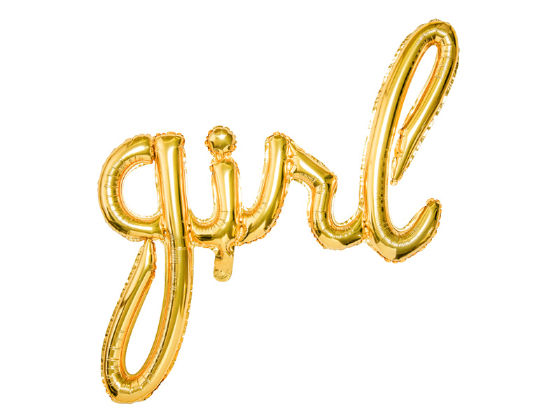 Folieballon script girl goud (77cm)