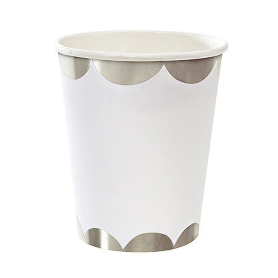 Bekertjes zilver (8st) Meri Meri