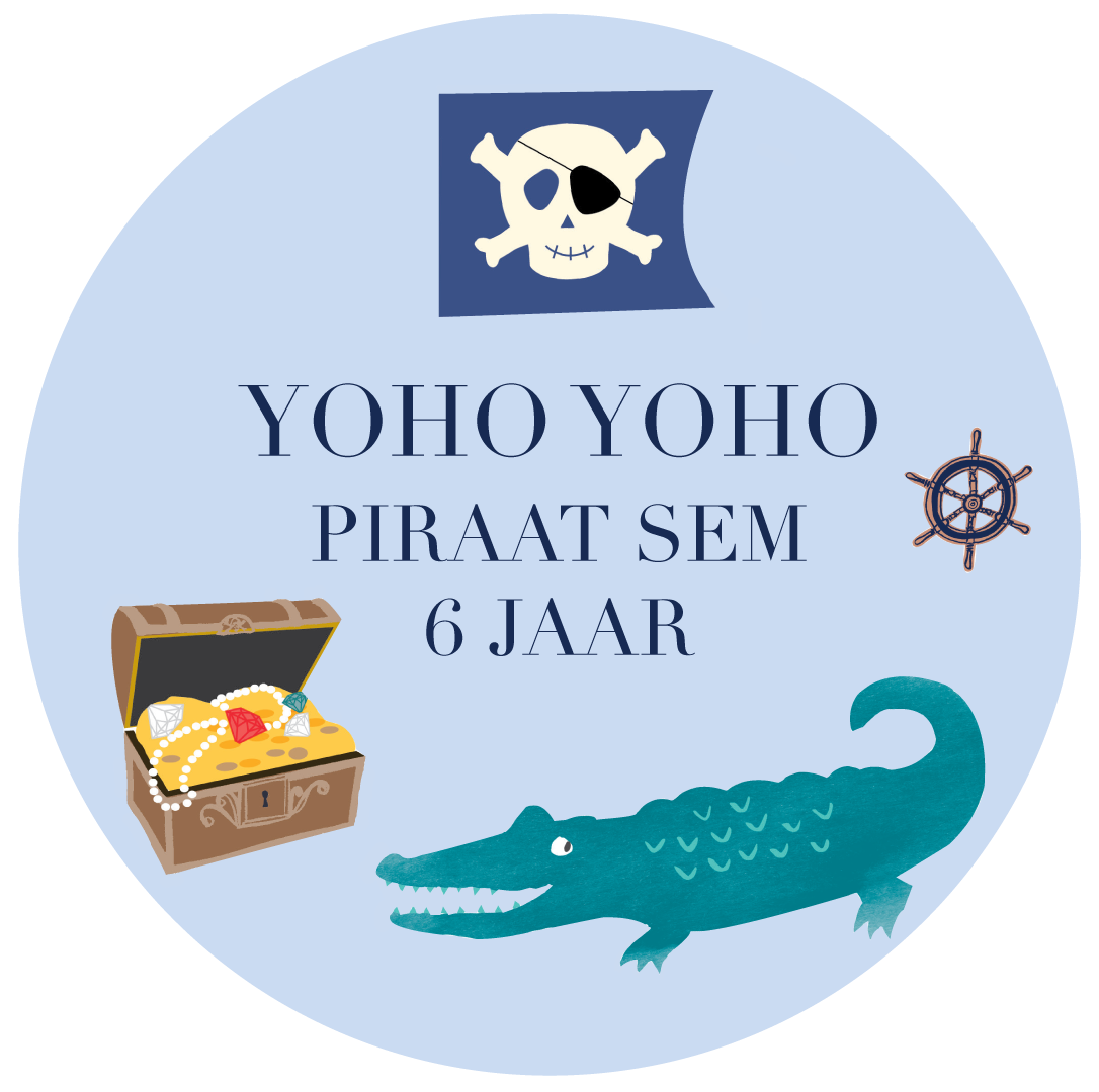 Etiket rond Piraat (5st)