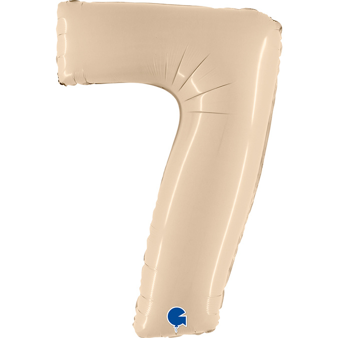 Cijfer Folieballon satin 7 crème (100 cm)
