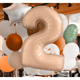 Cijfer Folieballon satin 1 nude (100 cm)