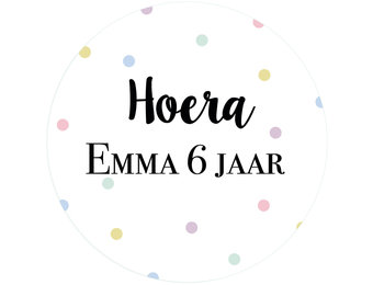 Etiket rond pastel dots (5st)