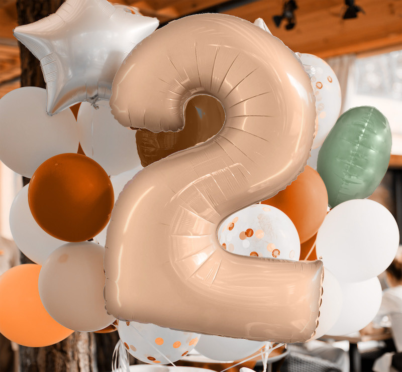 Cijfer Folieballon satin 3 nude (100 cm)