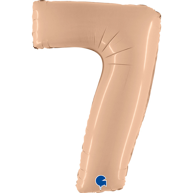 Cijfer Folieballon satin 7 nude (100 cm)