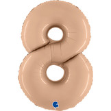 Cijfer Folieballon satin 8 nude (100 cm)