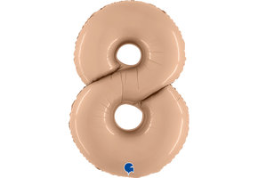 Cijfer Folieballon satin 8 nude (100 cm)